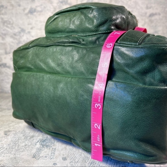 Be & D vintage green leather handbag with multiple compartments - Picture 15 of 16